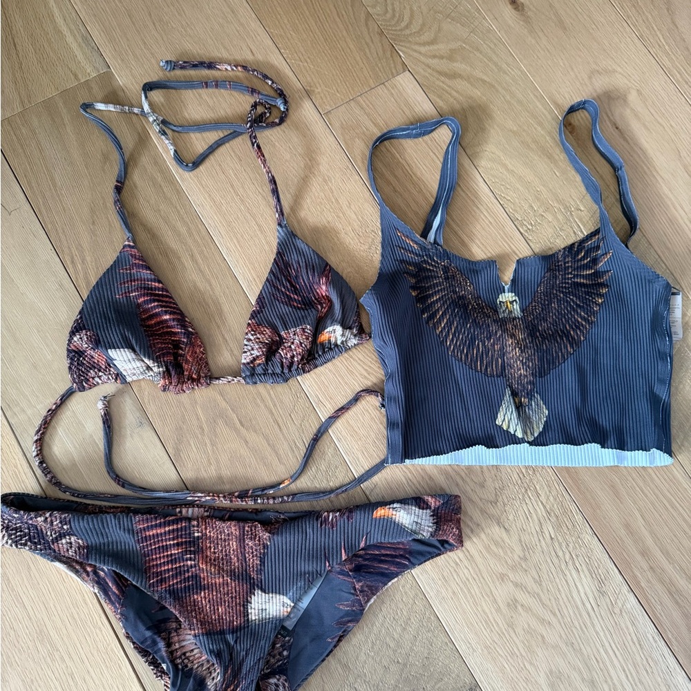 Boys + Arrows Eagle Graphic Bikini RARE